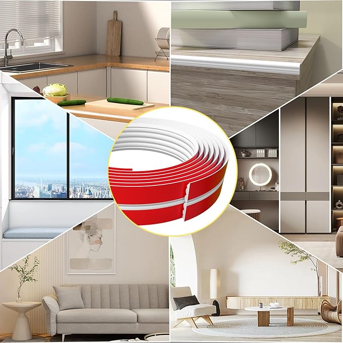 20FT Flexible Wall Corner Protector Moulding Trim, Peel and Stick Inside & Outside Wall Corner Guards Edge Protector,Self Adhesive Molding Trim Strip for Edge Ceiling