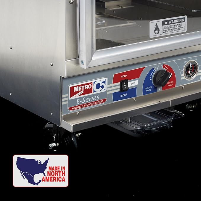 METRO C5 E-Series Non-Insulated Holding and Proofing Cabinet with Adjustable Universal Slides - 24 Food Pan Capacity - Full-Height, Easy-Open, Reversible Door - NSF and UL Listed