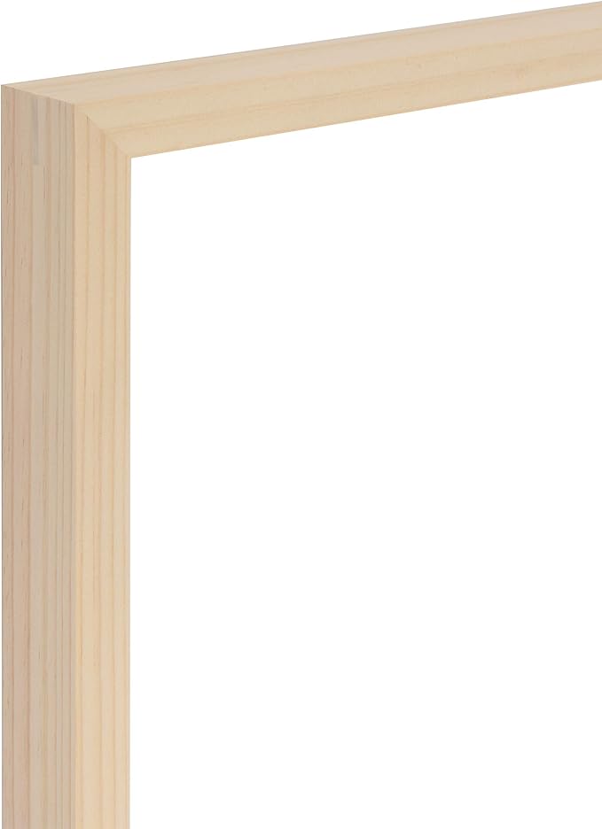 Creative Mark Ambiance Unfinished Deep Gallery Frame, 12x16" Open Back Natural Wood Frames for Canvas and Mounted Artwork, 3/4" Face, 1-1/4" Deep, No Glass or Backing