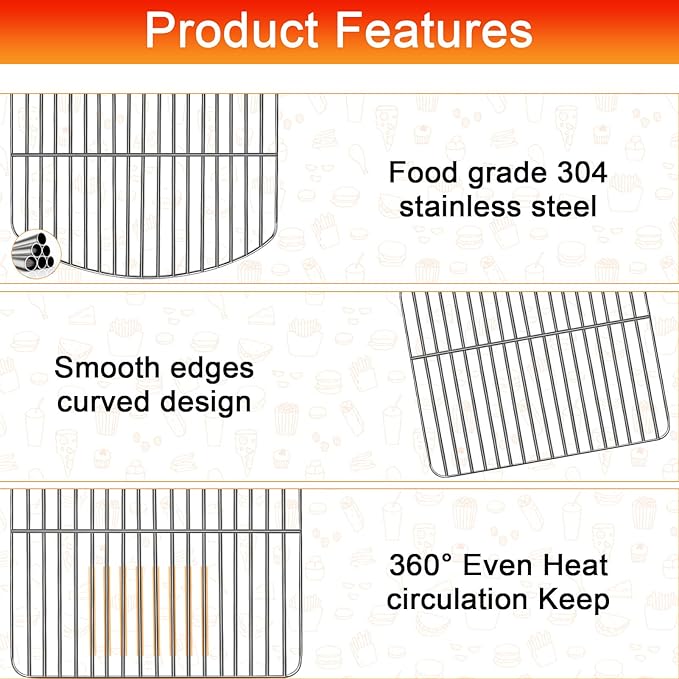 Countertop Toaster Oven Accessories for BLACK+DECKER Crisp 'N Bake Air Fryer Toaster Oven, 12.4×12.2 IN Food Grade Stainless Steel Toaster Oven Replacement Parts Wire Rack, Dishwasher Safe