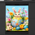 Easter Bunny Egg Bright Flower Dishwasher Magnet Cover, Reusable Refrigerator Panel Stickers Microwave Front Door Covers Magnets for Kitchen Home Appliances Holiday Party Decorations 23 X 26 in