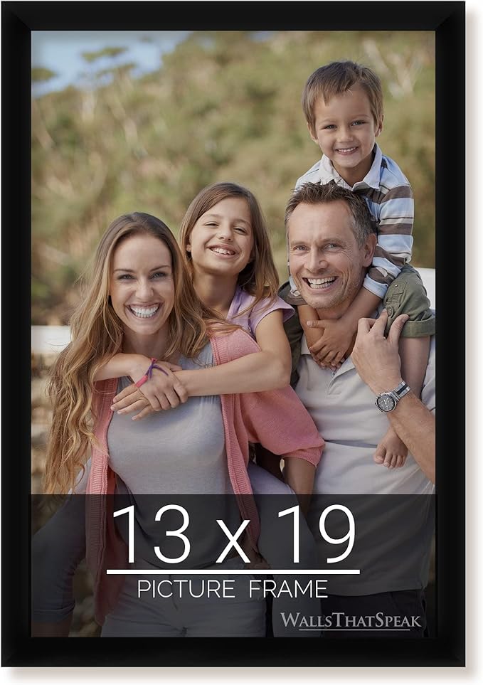 wallsthatspeak 13x19 Black Picture Frame for Puzzles Posters Photos or Artwork
