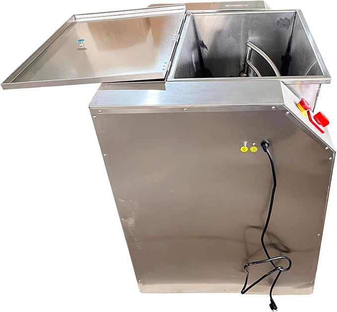 Dough Mixer 110V Commercial Food Mixer Stainless Steel Dough Kneading Machine 90 Degree Tilt Flour Mixing Machine 110lbs Kneading Capacity for Schools Restaurants