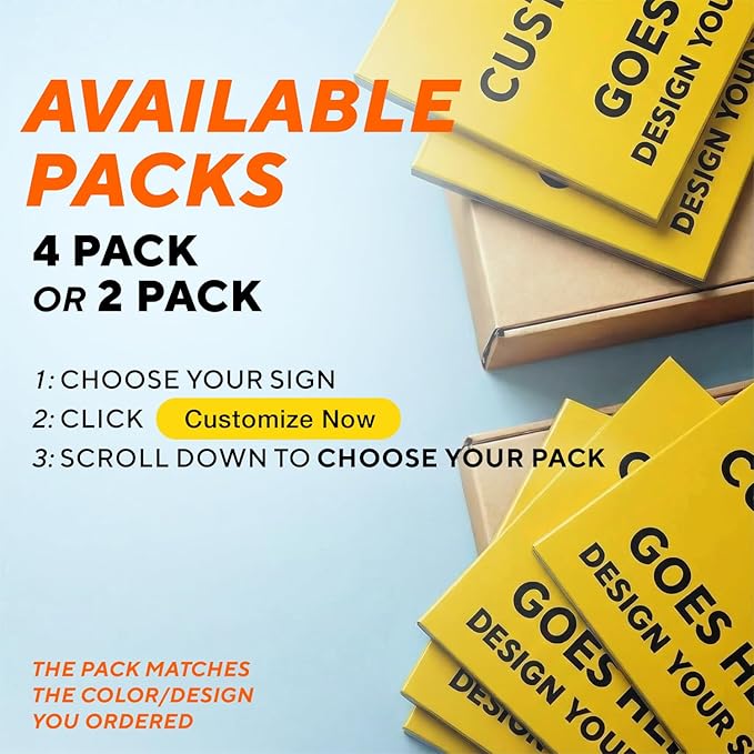 Custom Metal Signs, Personalized Aluminum, Customized Safety, Business Signs, Waterproof Outdoor, White Aluminum (Yellow Background, 36x24 In)