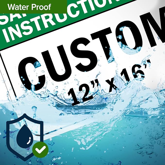 Custom Safety Instructions Sign, Ansi Sign, Osha Compliant, 12x16 Inches, Post Holes, Rust Free .040 Aluminum, Fade Resistant, Indoor/Outdoor Use, Made in USA by My Sign Center