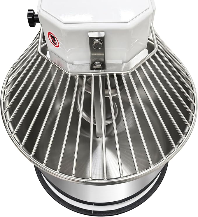 20L Commercial Dough Mixer with Dual-Speed Double-Action, 1.1KW Dough Kneading Machine, Stainless Steel Detachable Bowl, for Bakery Pizzeria Restaurant – 17.6 lbs Capacity