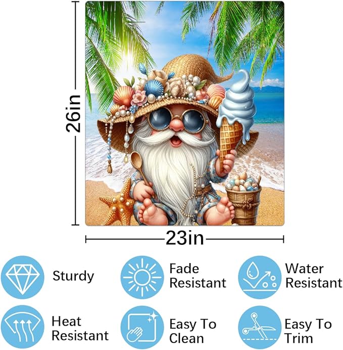 Summer Cute Gnome Dishwasher Magnet Cover Summer Cute Gnome Front Dishwasher Cover Decoration Reusable Magnetic Door Cover Panel Decal Home Appliances Stickers Kitchen Refrigerator 23"X26"