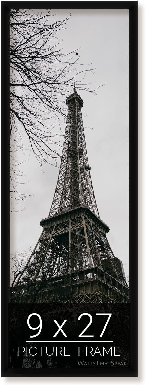 wallsthatspeak 9x27 Black Picture Frame for Puzzles Posters Photos or Artwork
