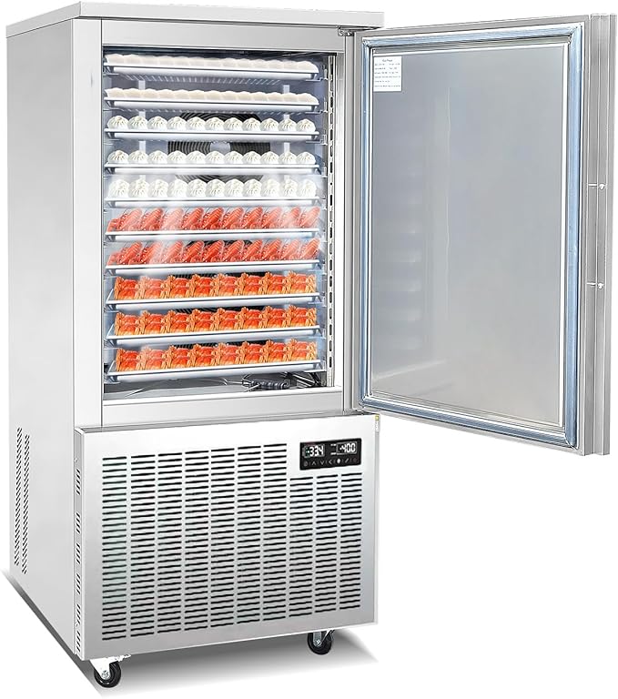 Commercial 10 Trays Blast Chiller,Blast Chiller & Freezer, Chest Freezer,Batch Chiller for Hard ice Cream,Cakes,Chicken,Fish,Sushi Rice in Restaurant,Hotel,School