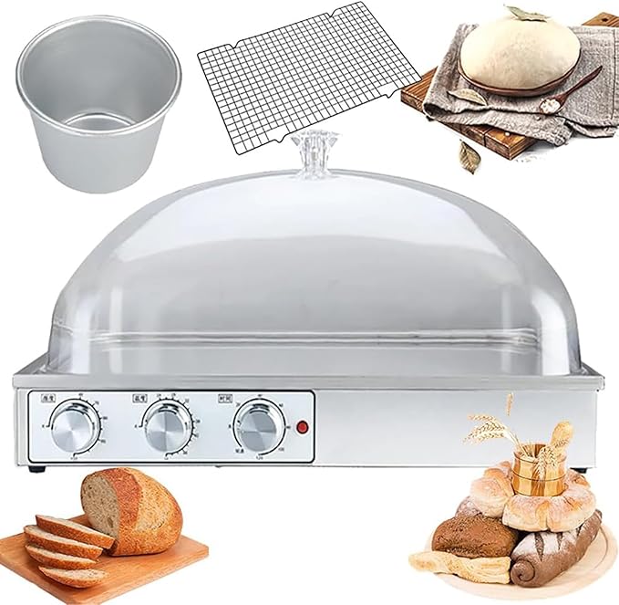 Electric Dough Proofer, Large Capacity Bread Proofing Box, Humidity & Temperature Adjustable, 0-120min Timing, Fermentation Tank Proofing Box, for Baking (S)
