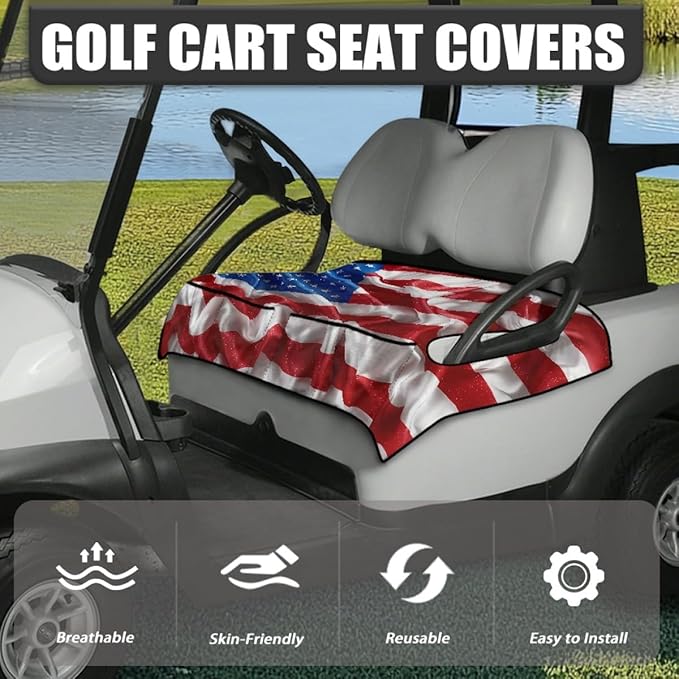 Golf Cart Seat Cover Cushion Featuring Universal Fit and Non-Slip Backing for Comfortable and Secure Outdoor Seating