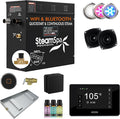 SteamSpa Steam System 9kW Steam Shower Generator with Bluetooth Wifi, Quickstart Continous Steam, Advanced Touch Pad Screen, Chroma Lights, Drain Pan and Auto Drain Black RVBS900BK-A