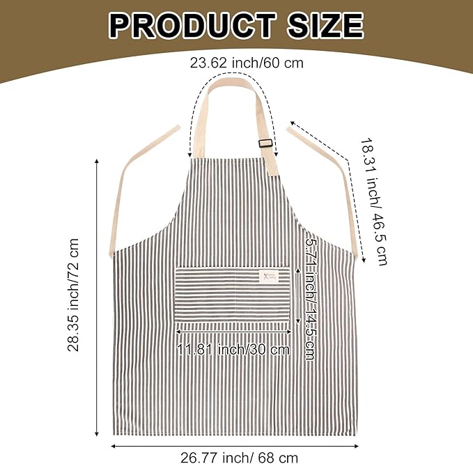 Janmercy 24 Pcs Aprons for Women Men with 2 Pockets Linen Cooking Kitchen Apron Adjustable Bib Chef Apron Bulk Aprons Unisex