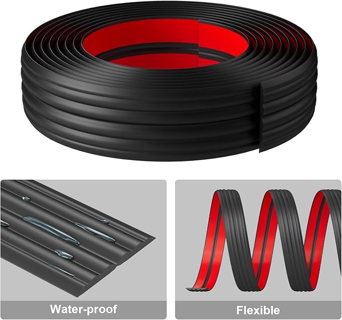 Wall Corner Protector & Edge Guard，Peel and Stick Wall Trim Moulding Inside & Outside Corner Molding Trim Caulk Strip, Self Adhesive Trim for Wall Edge,Ceiling,Countertop, 2.36” W x20’ L，Black