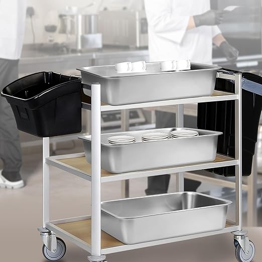 2 Pack Stainless Steel Commercial Bus Tubs Food Grade Meat Processing Tubs Lug Wash Basin Tote Box for Dishwashing, Kitchen, Restaurant, Utility (32 L)
