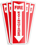 iSYFIX Fire Extinguisher Aluminum Signs – 5 Pack 4x12 Inch – Laminated for Ultimate UV and Fade Resistance, Indoor and Outdoor, for Business, Schools, Hospitals, Home