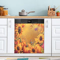 Thanksgiving Pumpkin Dishwasher Magnet Cover Panel,Sunflower Fall Magnetic Dishwasher Covers Refrigerator Sticker Decal Thanksgiving Decorative Washing Machine Cover for Home Kitchen,23x26in