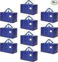 Moving Bags Heavy Duty Extra Large, Moving Boxes, Moving Supplies Essentials, Blue Storage Bins with Lids, Plastic Packing Totes, Storage Bags for Clothes with Handles & Zippers(Blue, 10 Pack)