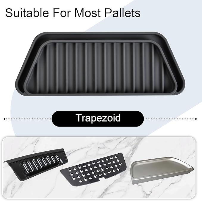 KindGa Refrigerator Drip Catcher Tray,Protector Ice and Water Dispenser Pan,Fridge Spills Water Pad Catch Basin for Drainage 2 Pack (Rectangular,Black)