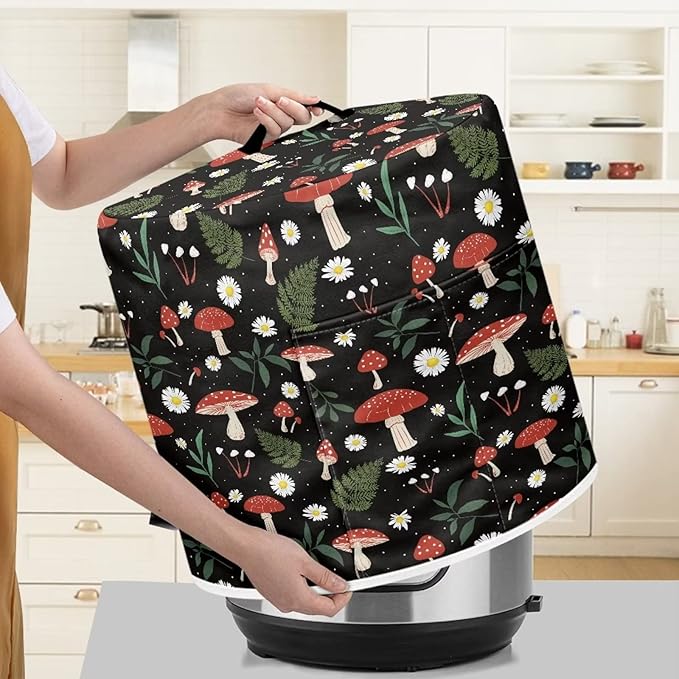 Mushroom Kitchen Decor Accessories Appliance Dust Cover for Electric Pressure Cooker/Air Fryer/Rice Cooker/Steamer/Toaster,Pressure Cooker Cover 3 qt