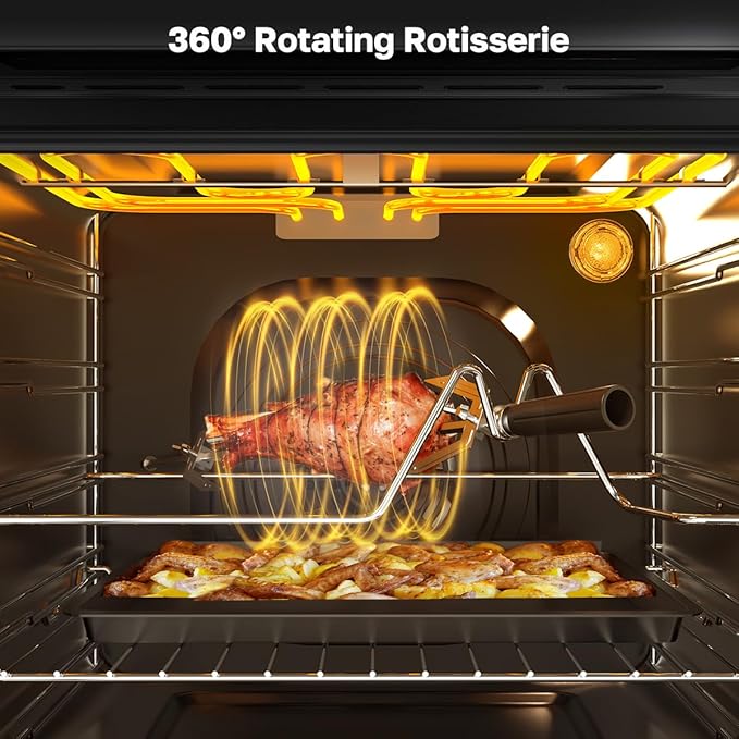 24" Single Wall Oven, ThermoMate 2.6 Cu.Ft. Electric Wall Oven with 12 Functions, White Built-in Convection Ovens, Sensor Touch Control, Safety Lock, ETL Certified, 3100W