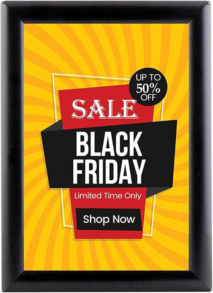 M&T Displays 8.5 x 11 Picture Frame, Front Loading Diploma Frame, Black Color, 1" Profile Size, 50 Packs