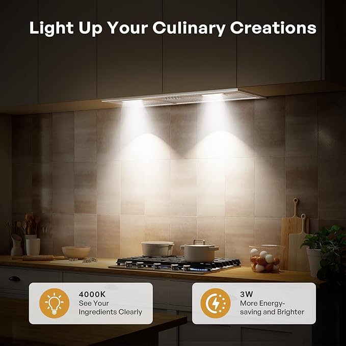 Range Hood Insert 36 Inch, Built-in Kitchen Hood with 580 CFM, 5-Layer Aluminum Mesh Filter, Ducted/Ductless Convertible Duct, Stainless Steel Kitchen Vent Hood, 3-Speed Controls, LED Lights