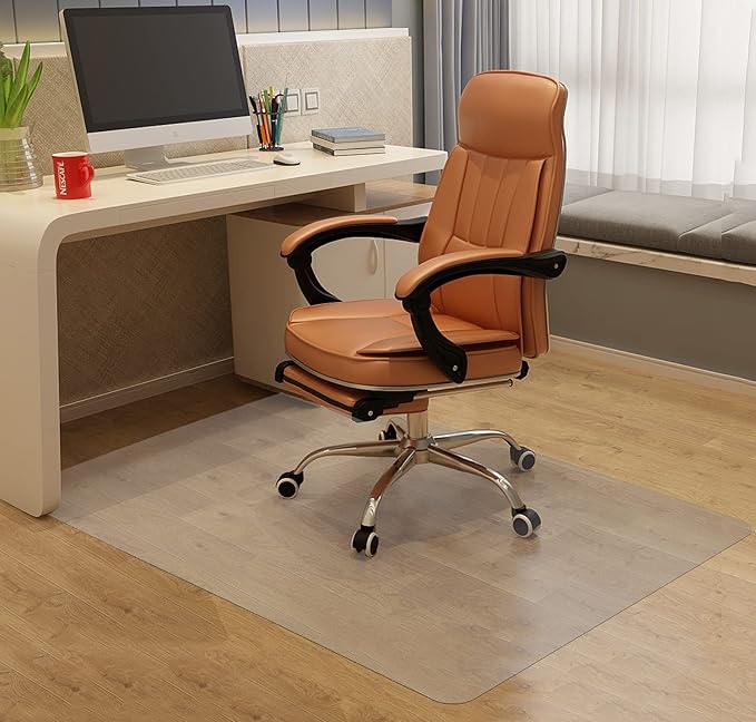 Chair Mat for Hardwood Floor, 60”x 46” Office Chair Mat, Floor Mat for Office Chair, Clear Desk Chair Floor Mat for Computer Desk