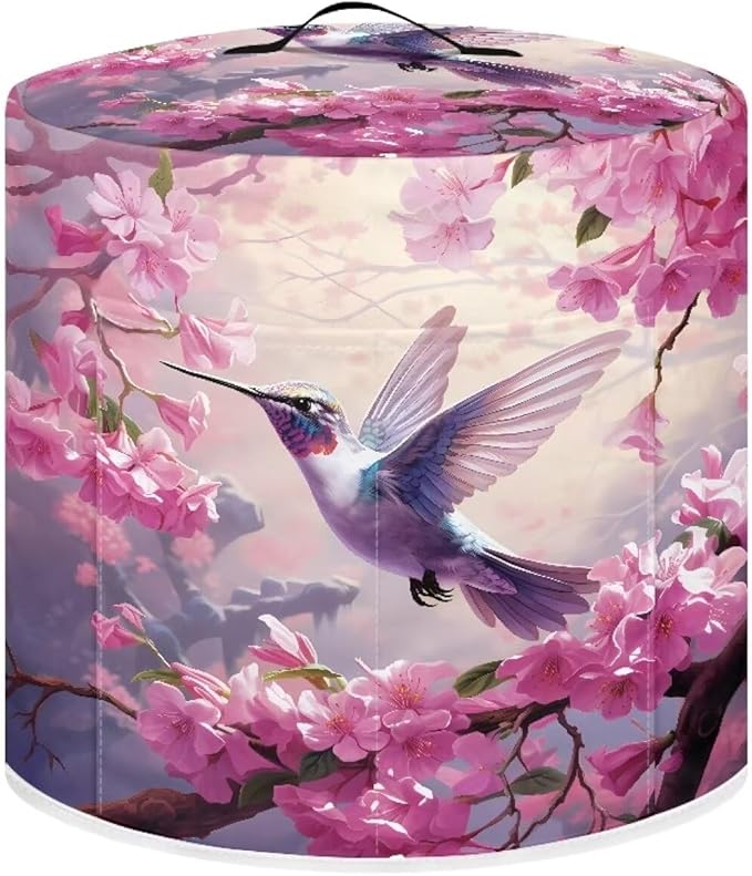 Hummingbird Print Pressure Cooker Cover for Women with Dust Protection and Easy to Clean Lining Dust Cover with Pockets for Instant Pot 6 Quart Appliance