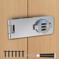 Keyless Cabinet Combination Lock, 3-Digit Password Twist Knob Hasp Latch for Doors, Cabinets, Drawers, Barn Door, Bathroom, Outdoor, Closet, Fence, Durable Zinc Alloy, (Silver, 1 Pack)