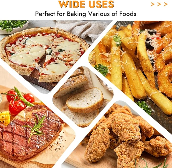 BYKITCHEN 9.4x8.7in Air Fryer Liners Compatible with 4-7QT Airfryer &CHEFMAN 10QT Multifunctional Airfryer, 120PCS Air Fryer Disposable Parchment Paper Liners, Air Fry Dehydrator Combo Accessories