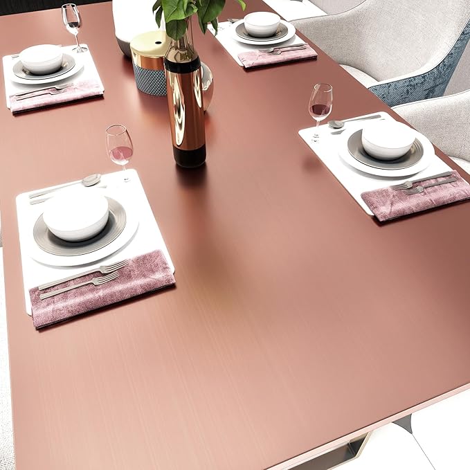 Rose Gold Metallic Contact Paper Peel and Stick Countertop Contact Paper Self-Adhesive Waterproof DIY Decor Wallpaper for Kitchen Backsplash Fridge and Cabinets 15.7"x240"