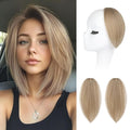 REECHO Clip in Hair Volumizer, Short Thick Clip in Hairpieces Adding Extra Hair Volume Extensions for Women with Thin Fine (Honey Blonde with Highlights, 8 Inch(Pack of 2))