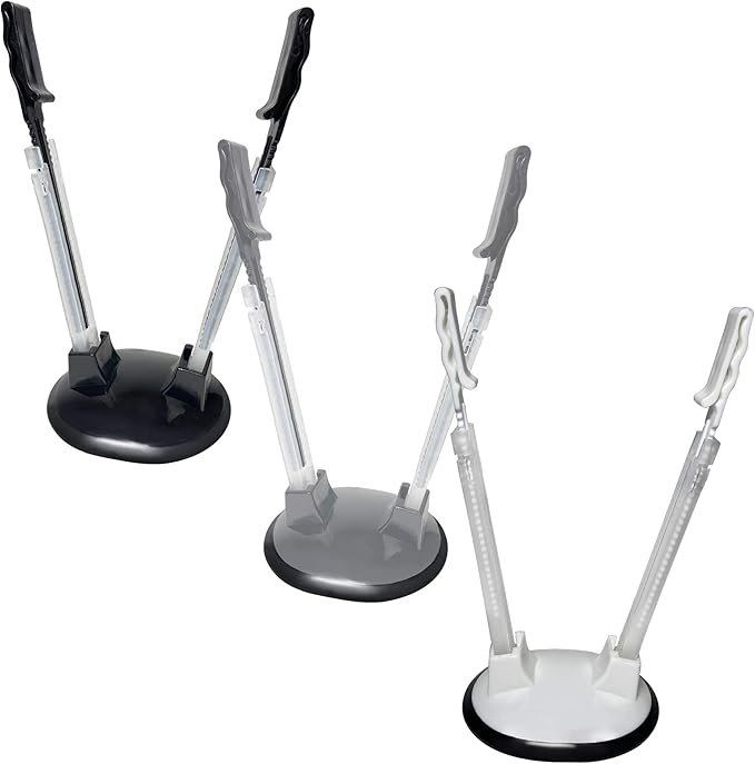 3 Pack Baggy Rack Holders for Meal Prep Bags, Adjustable Food Prep Baggie Holder Stand, Hands Free Plastic & Freezer Bag Holder Stand for Filling, Compatible with Ziplock Bag Storage, Black White Gray