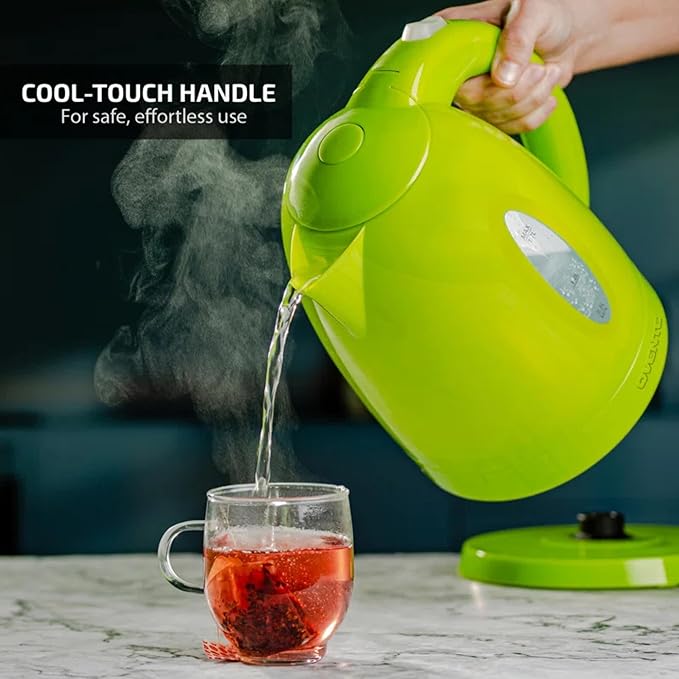 OVENTE Electric Kettle, 1.7L Fast Boiling Water Heater for Coffee or Tea, BPA Free with Water Level Gauge, Auto Shut-Off, Boil-Dry Protection, Indicator Light and Removable Filter, Green KP72G