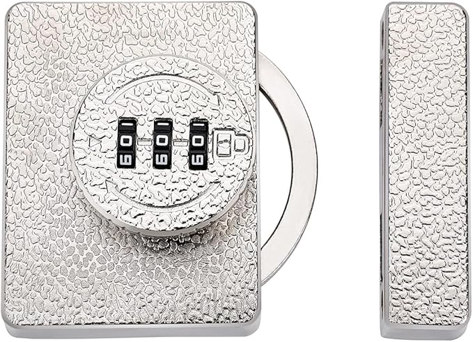Silvery Cabinet Lock,3 Digit Password Keyless,Anti Pry Mechanical Password Lock,Protect Privacy,for Drawer,Cabinets,Locker, Closet,Windows,Sliding Door,Bathroom,and Garden