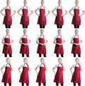 Total 15 PCS Deep Red Plain Deep Red Bib Apron for Women Men Adult with 2 Front Pockets-Painting Baking Cooking Kitchen Apron for Women Girls-(Wine,15pcs)