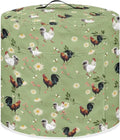 Air Fryer Dust Cover Compatible with 3 Quart Dust Protection Insulated Kitchen Appliance Cover with Top Handle & Pockets for Home Decoration, Rooster Daisy Floral Green