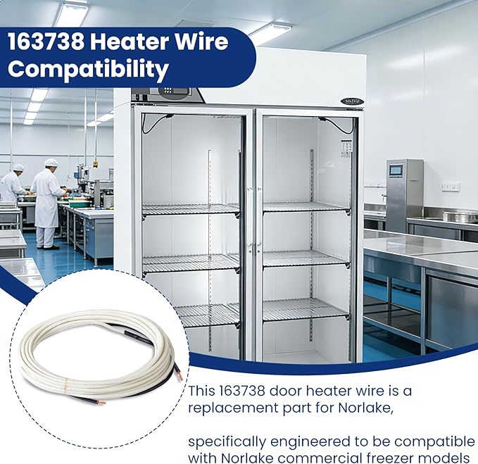Upgrade 163738 Freezer Door Heater Wire, 5.0W, Direct Replacement for Norlake Refrigeration/Freezer Units, Compatible with 234 Models