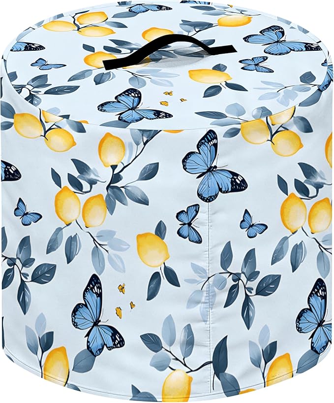 Kitchen Appliance Accessories Dust Cover for 3-6-8 Quart Instant Pot, Pressure Cooker, Air Fryer & Crock Pot,Decorative Appliance Cloth Cover with Top Handle & Storage Pockets (Blue, 8 Quart)