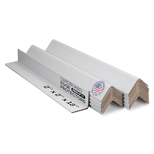 IDL Packaging 2” x 2” x 18” Cardboard Edge Protector (Pack of 20) - Corner Protectors for Shipping, Storage, & Moving – Reinforced Corner Guard Protection for Pallets, Wall Corners, & Furniture