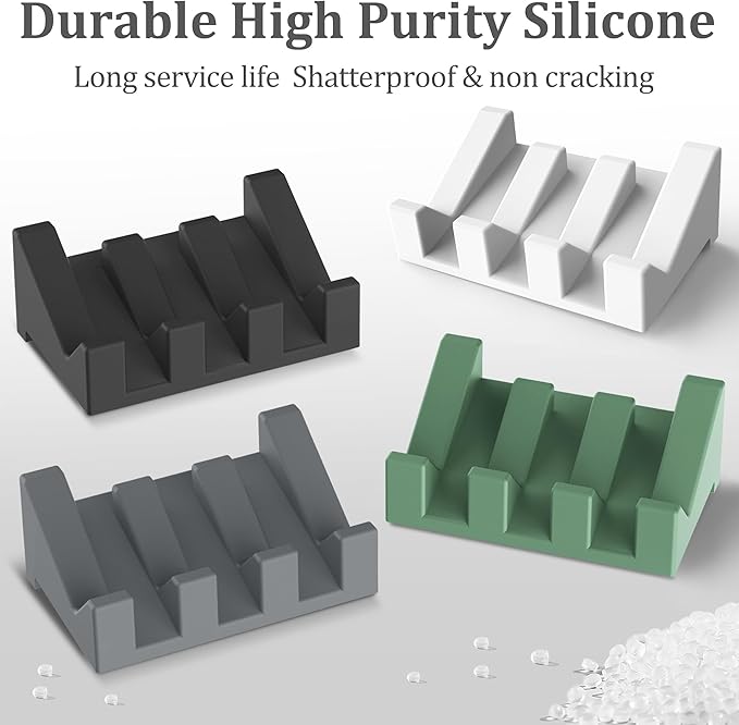 Silicone Soap Dish - 1 PCS Extended Self Draining Soap Holder for Shower, Bathroom and Bathtub with Drainage - Black