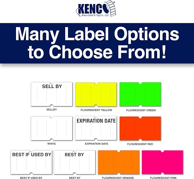 Kenco BK 1 Line Price Gun Kit - Includes 6,000 Labels, 2 Ink Rollers, Label Scraper - 8 Digit Labeler for Pricing, Dating, and Coding (BK-1 KIT 64,000 Labels)