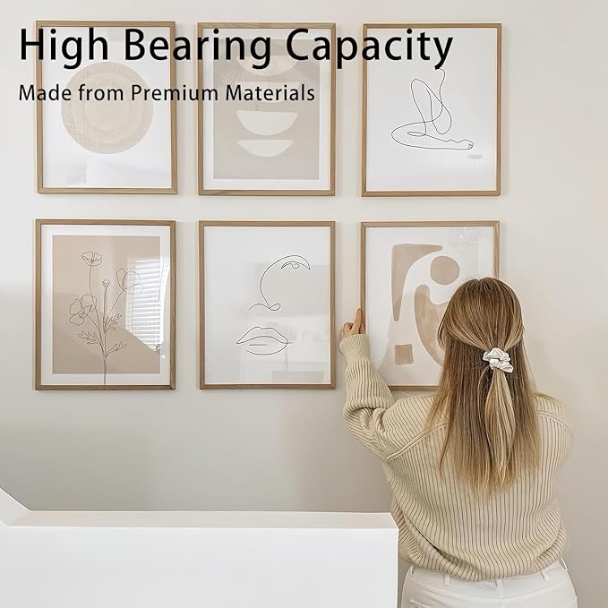 Security Picture Hanging Kit with T-Head Screws, 25 Pack Anti-Theft Picture Hangers for Cleat Systems, Heavy Duty T-Lock Frame Hanging Hardware for Wood & Metal Frames