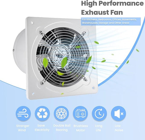 10" Kitchen Exhaust Fan with Variable Speed Controller, 1058CFM Wall Mount Ventilation Fans, Metal Attic Exhaust Fan, Small Fume Extractor Ventilation Fan for Kitchen Bathroom Shop Smoking Room Garage