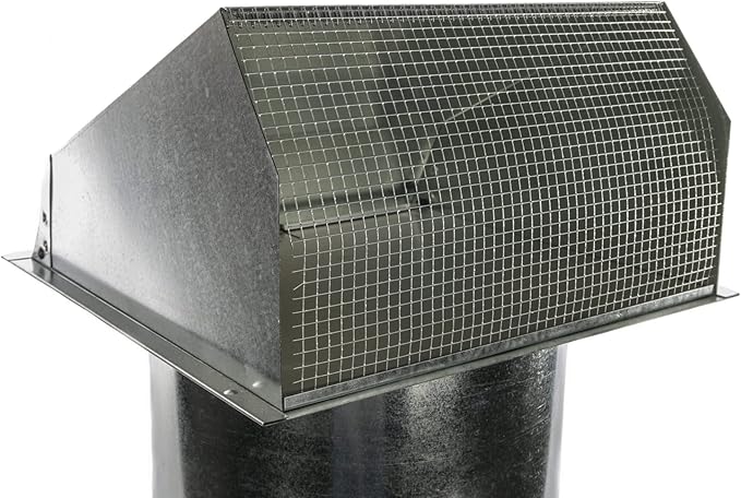 RDP Hooded Wall Vent with Screen and Damper (10 Inch, Galvanized)