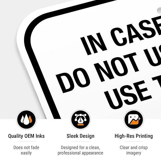 in Case of Fire Do Not Use Elevator Use The Stairs Bilingual Sign, Fire Safety Sign, 12x18 Inches, 55 mil Thick HDPE (high Density polyethylene), Made in USA