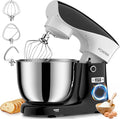 Stand Mixer, 6.5QT 10 Speeds Tilt-Head Electric Stand Mixer, 3-In-1 Kitchen Mixer with Bowl, Dough Hook, Whisk and Beater, Food Mixer for Baking and Daily Use (BLACK WHITE)