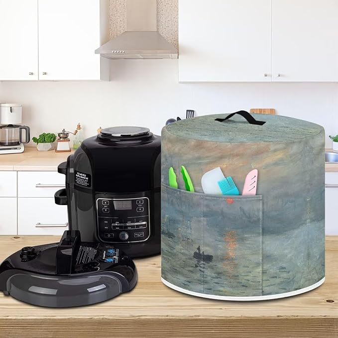 Starry Night 3D Print Rice Cooker Cover Dust Covers Stain Resistant Pressure Cooker Carrier Bag with Handle and Pocket Universal Fit Kitchen Appliance Storage Bag