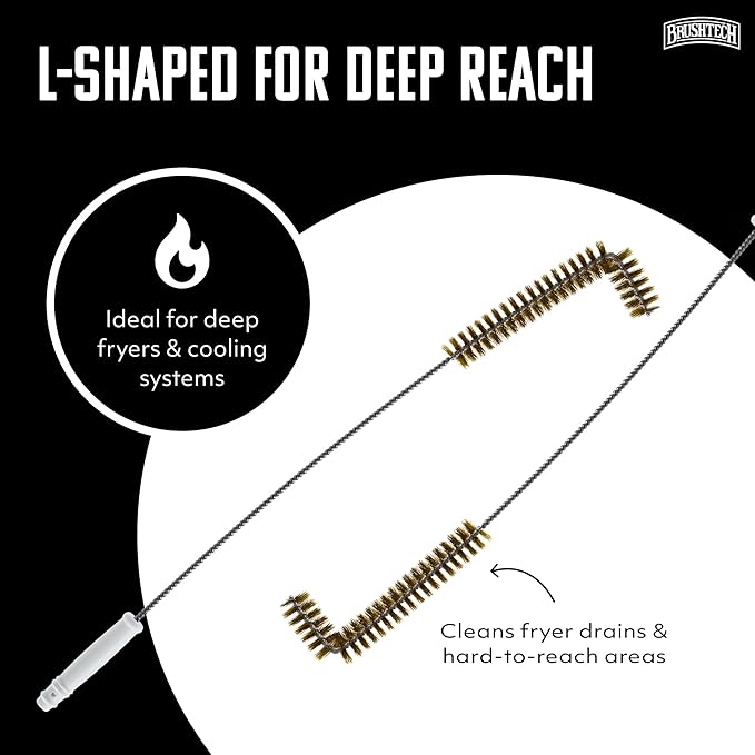 Brushtech B53C High Temperature Brush for Cleaning Fryer Coils